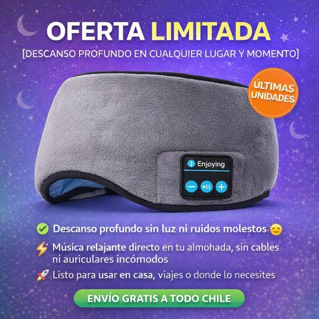Antifaz Bluetooth para Dormir: Descanso Profundo en Cualquier Lugar