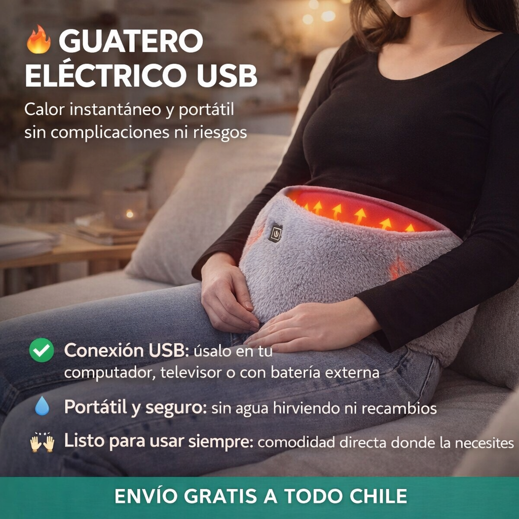 🔥 Mini Guatero Eléctrico™ | Alivio Rápido para Cólicos, Espalda y Frío