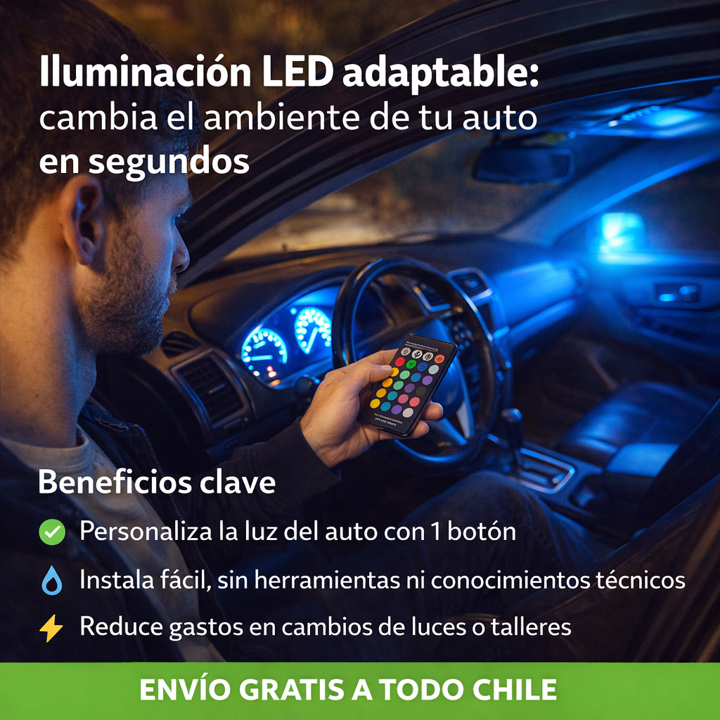 Ampolleta LED T10 RGB para automóvil con control remoto (oferta 3x1)