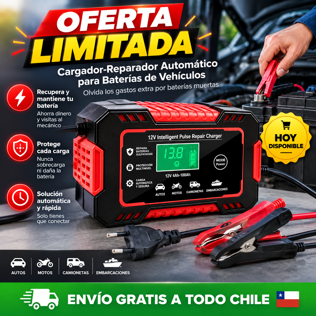 Cargador-Reparador para Baterías de Vehículos: Olvida los gastos extra