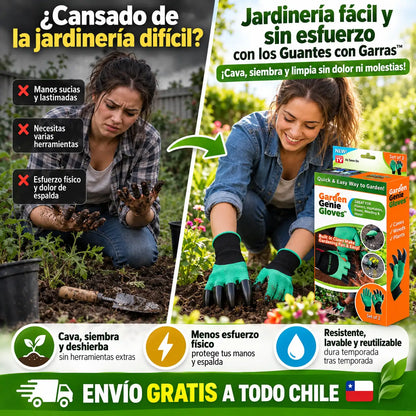 Jardinería fácil con los Guantes con Garras™ – Cava, siembra y limpia con mayor comodidad