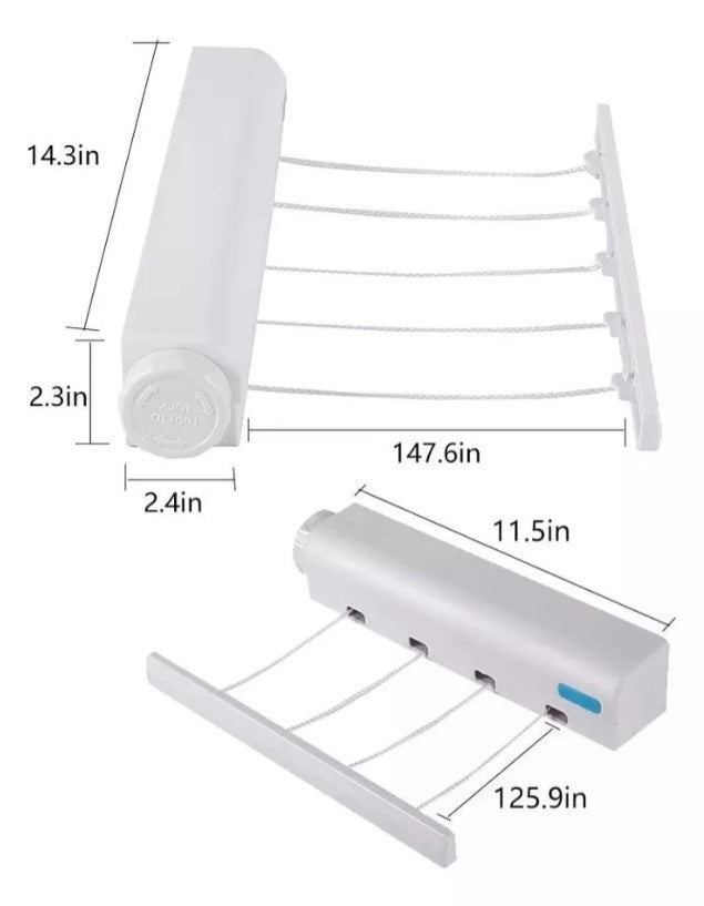 Tendedero Secador Ropa Retráctil Pared - (30%OFF)