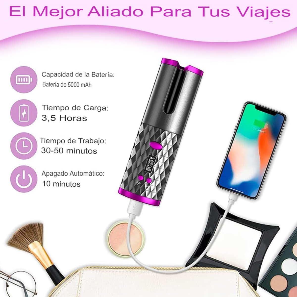 ONDULADORA BLACK EDITION PREMIUM + Cepillo Alisador Anti Frizz GRATIS