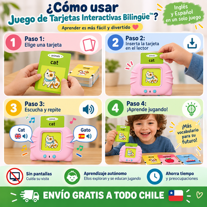 Juego de Tarjetas Interactivas Bilingüe™: Aprendizaje Real Sin Pantallas ni Esfuerzo