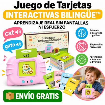 Juego de Tarjetas Interactivas Bilingüe™: Aprendizaje Real Sin Pantallas ni Esfuerzo