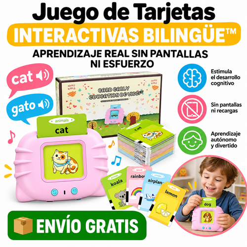Juego de Tarjetas Interactivas Bilingüe™: Aprendizaje Real Sin Pantallas ni Esfuerzo