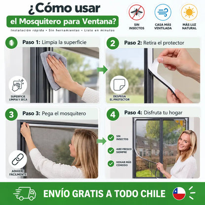 🏠 Mosquitero para Ventana 150 × 180 cm | Disfruta tu hogar sin insectos ni incomodidades