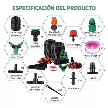 Kit de Riego Automático 10M + Boquillas GRATIS