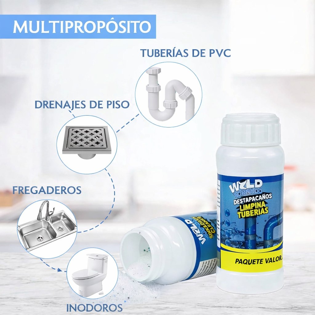 POLVO DESTAPADOR DE CAÑERÍAS (PACK x3)