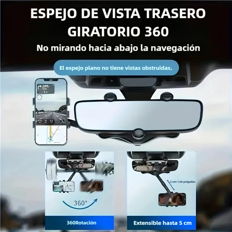 Triple Soporte Retrovisor de teléfono - (30% OFF)