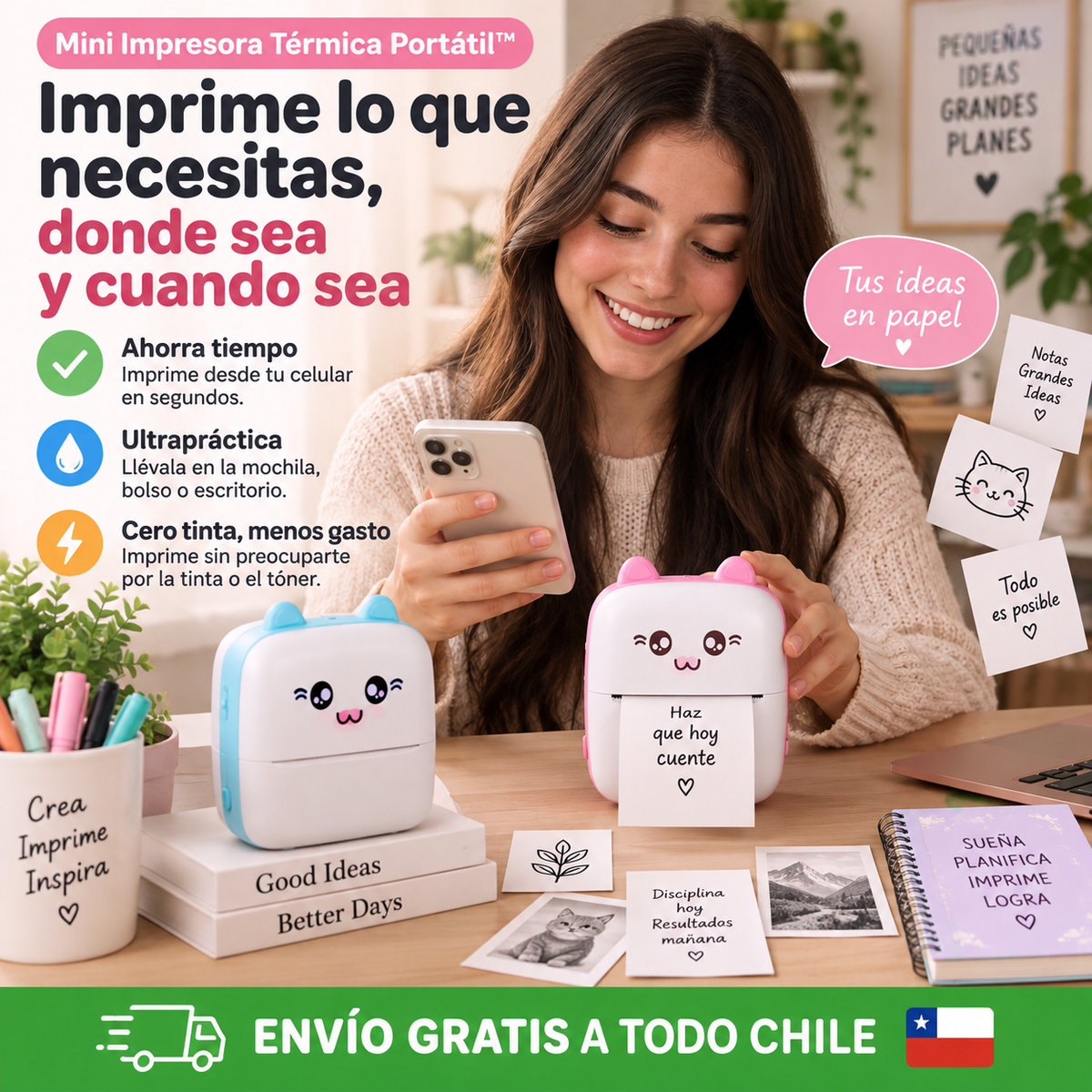 Mini Impresora Térmica Portátil™ – Imprime lo que necesitas, donde sea y cuando sea