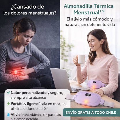 Almohadilla Térmica Menstrual™  - El alivio más cómodo y natural, sin detener tu vida