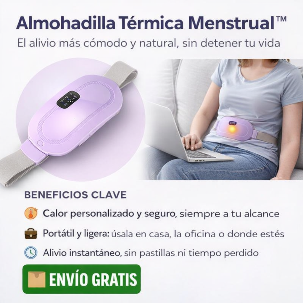 Almohadilla Térmica Menstrual™  - El alivio más cómodo y natural, sin detener tu vida