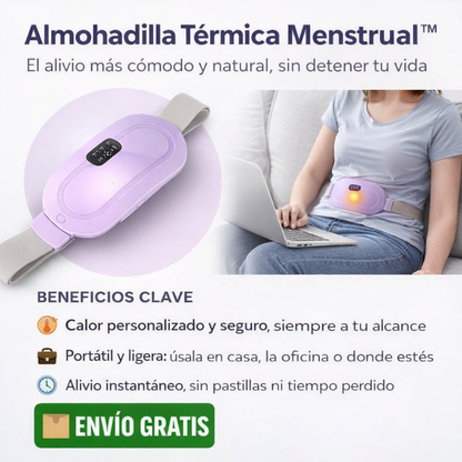 Almohadilla Térmica Menstrual™  - El alivio más cómodo y natural, sin detener tu vida