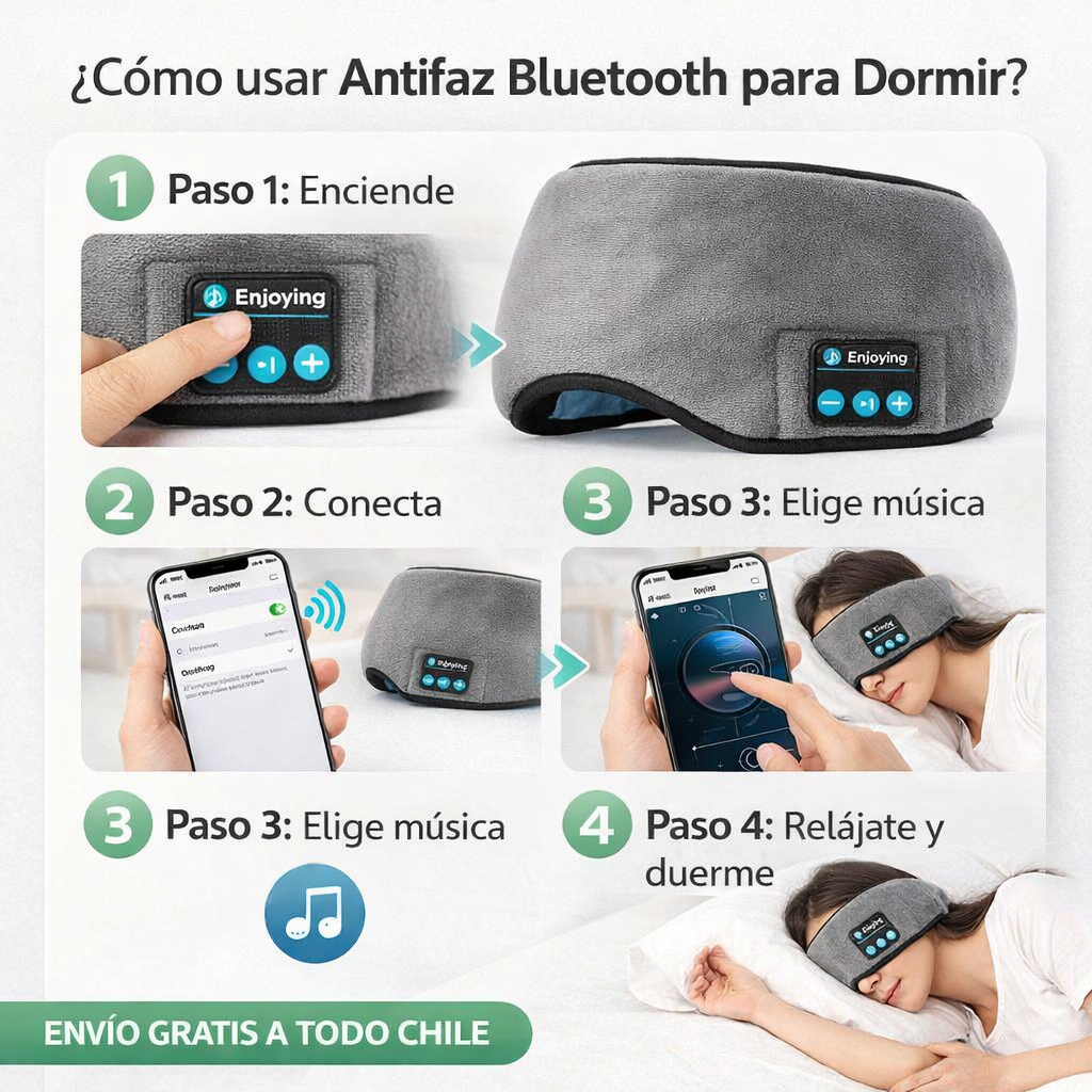 Antifaz Bluetooth para Dormir: Descanso Profundo en Cualquier Lugar