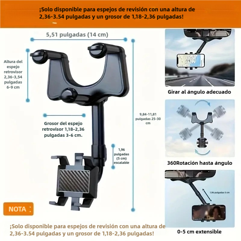 Triple Soporte Retrovisor de teléfono - (30% OFF)