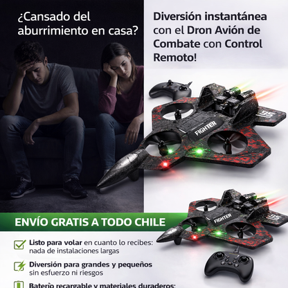 Dron Avión de Combate + Control Remoto GRATIS