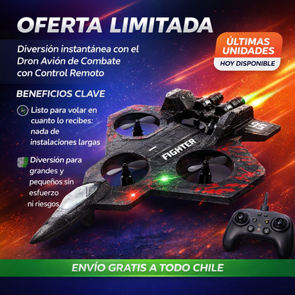 Dron Avión de Combate + Control Remoto GRATIS