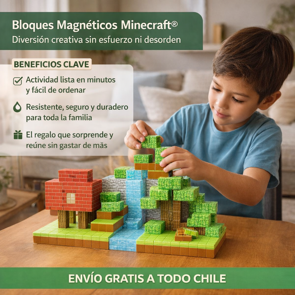Bloques Magnéticos Minecraft® – Diversión creativa  sin pantallas
