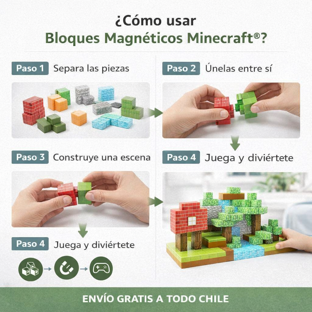 Bloques Magnéticos Minecraft® – Diversión creativa  sin pantallas