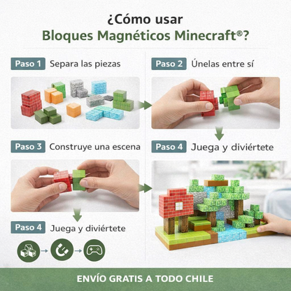 Bloques Magnéticos Minecraft® – Diversión creativa  sin pantallas