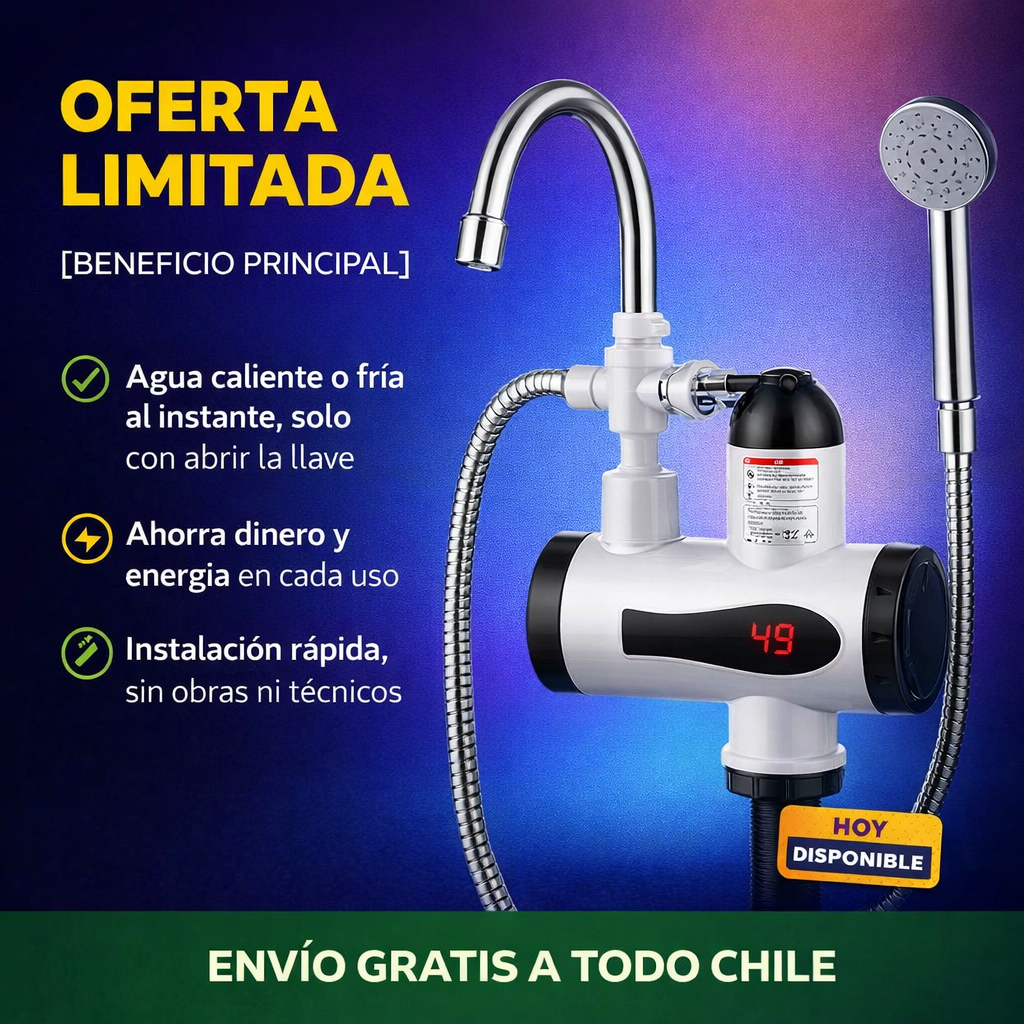 Calentador de Agua Eléctrico Instantáneo – Agua caliente al instante cuando más la necesitas