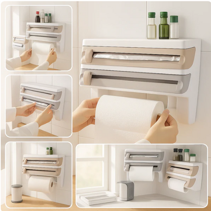 Dispensador de Papel Corta Fácil™ + Basurero plegable GRATIS -  Más orden y rapidez en tu cocina