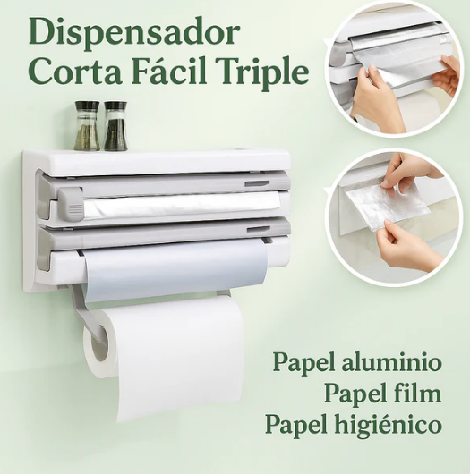 Dispensador de Papel Corta Fácil™ + Basurero plegable GRATIS -  Más orden y rapidez en tu cocina