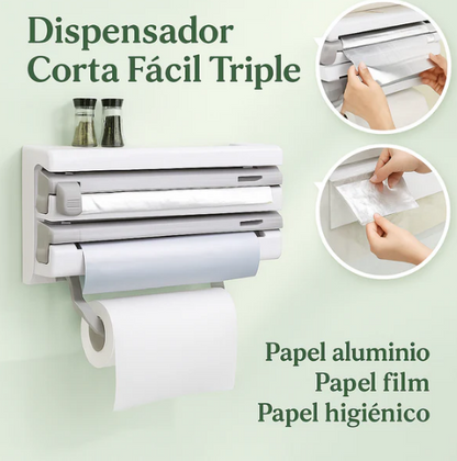 Dispensador de Papel Corta Fácil™ + Basurero plegable GRATIS -  Más orden y rapidez en tu cocina