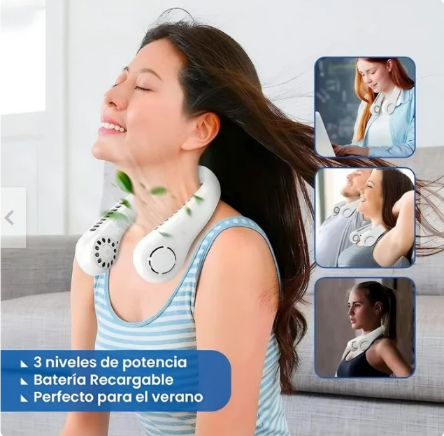 Frescura inmediata sin usar las manos con el Mini Ventilador de Cuello Portátil