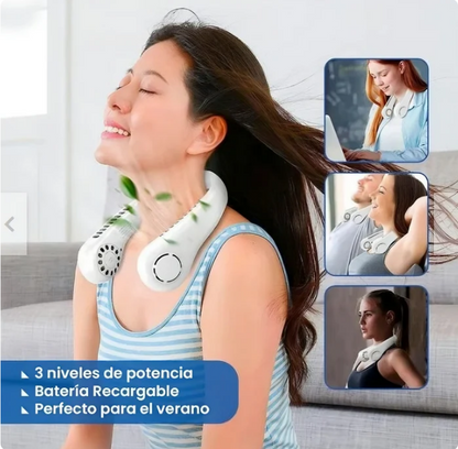 Frescura inmediata sin usar las manos con el Mini Ventilador de Cuello Portátil