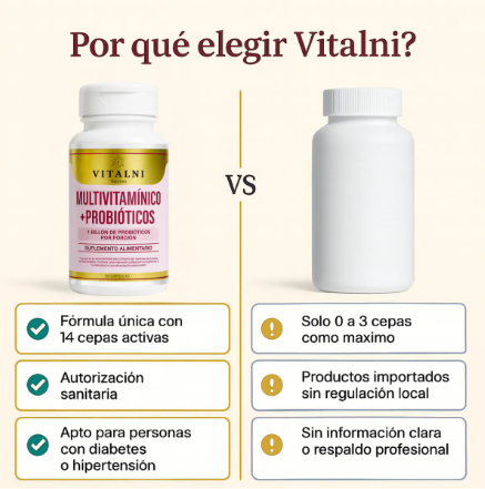 Multivitamínico + Probióticos Vitalni - No es uno más: está certificado, aprobado y diseñado para funcionar de verdad