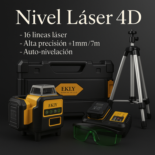 Nivel Láser PRO 4D™ – 16 Líneas + Trípode Incluido