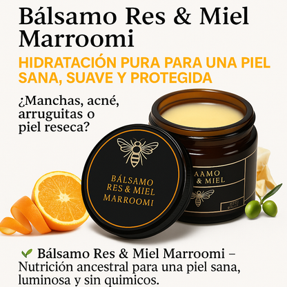 Marroomi Res & Miel: calmá arrugas, manchas y piel seca naturalmente