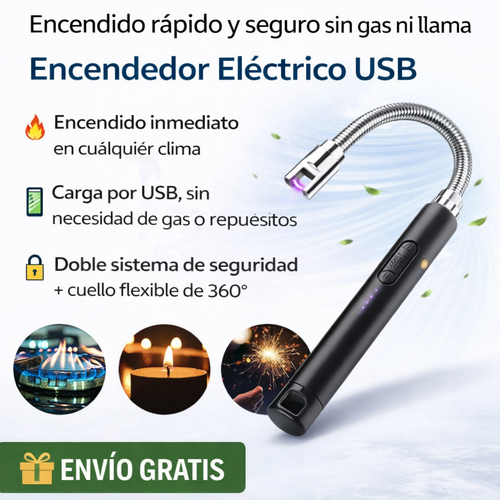 Encendido rápido y seguro sin gas ni llama con el Encendedor Eléctrico USB