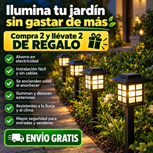 4X2 Iluminación solar para tu jardín: Luz, elegancia y cero gasto extra