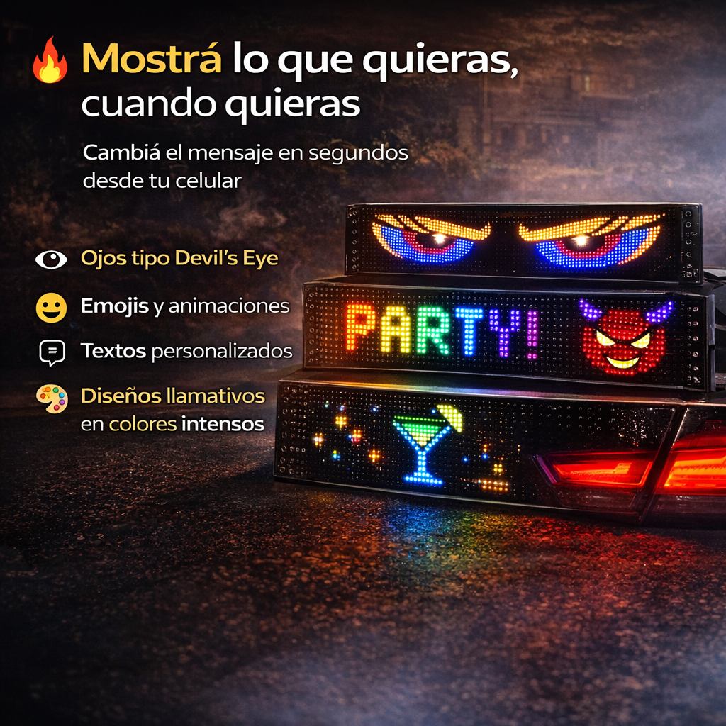 LED VISION™ – Personalizá tu auto con animaciones que nadie puede ignorar