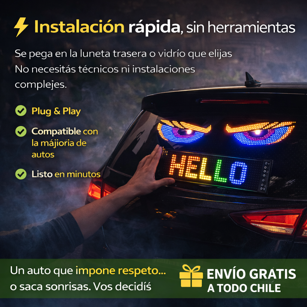 LED VISION™ – Personalizá tu auto con animaciones que nadie puede ignorar