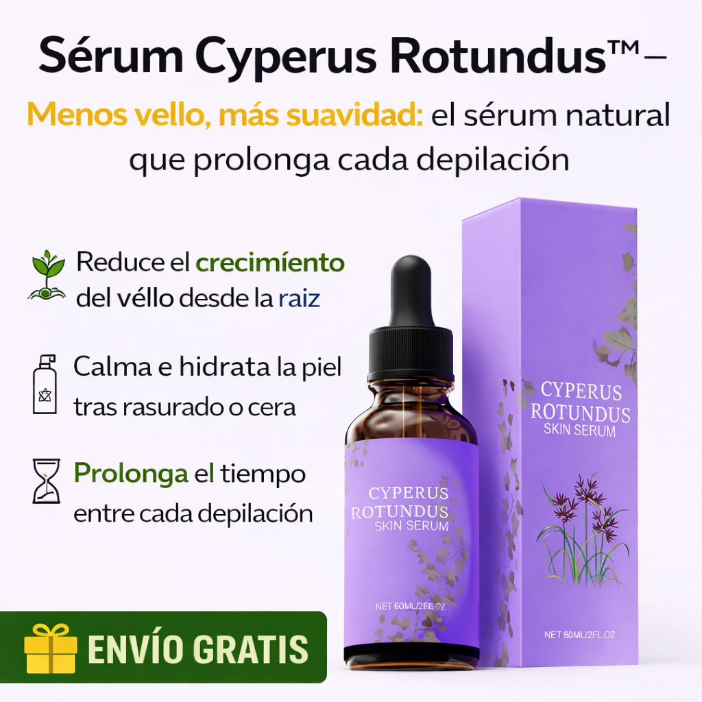 Sérum Cyperus Rotundus™ -  Menos vello, más suavidad: el sérum natural que prolonga cada depilación