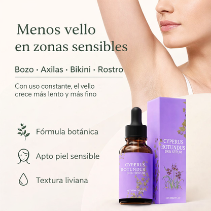 Sérum Cyperus Rotundus™ -  Menos vello, más suavidad: el sérum natural que prolonga cada depilación