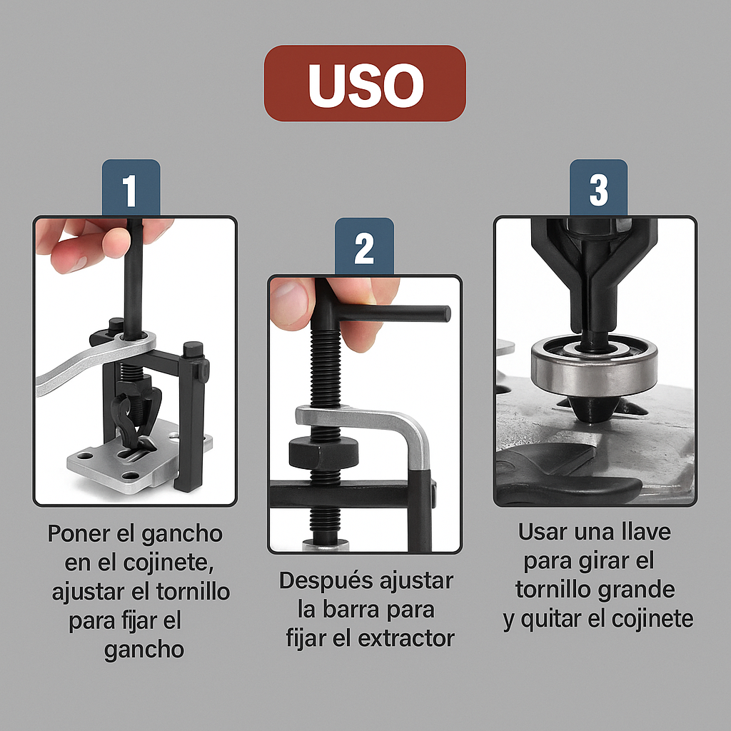 Extractor de Engranajes y Cojinetes 3 Patas – Acero de Alta Resistencia