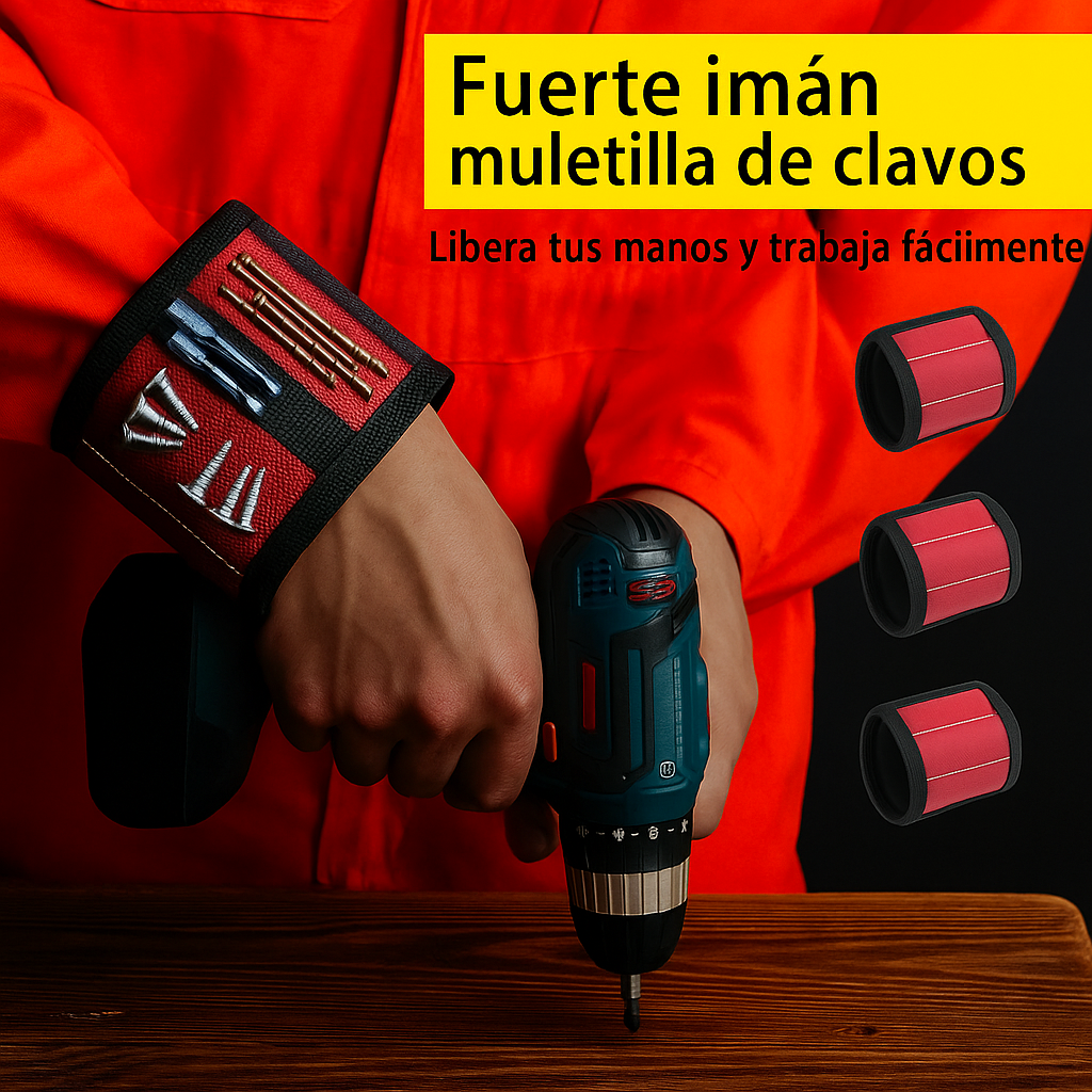 Muñequera Magnética™ – No más herramientas perdidas mientras trabajás (30% OFF)
