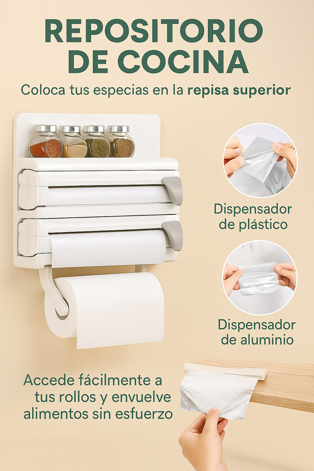 🧻 Dispensador Corta Fácil Triple (30% OFF)