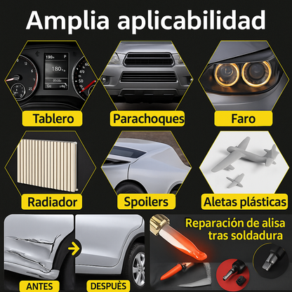 PlastiFix™ Pro – Pistola de Reparación de Plásticos + Kit Completo con 200 Grapas (30% OFF)
