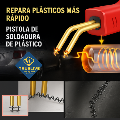 PlastiFix™ Pro – Pistola de Reparación de Plásticos + Kit Completo con 200 Grapas (30% OFF)