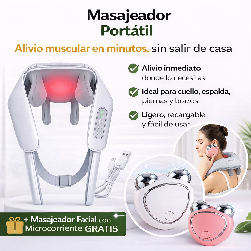 Masajeador Portátil – Alivio muscular en minutos, sin salir de casa