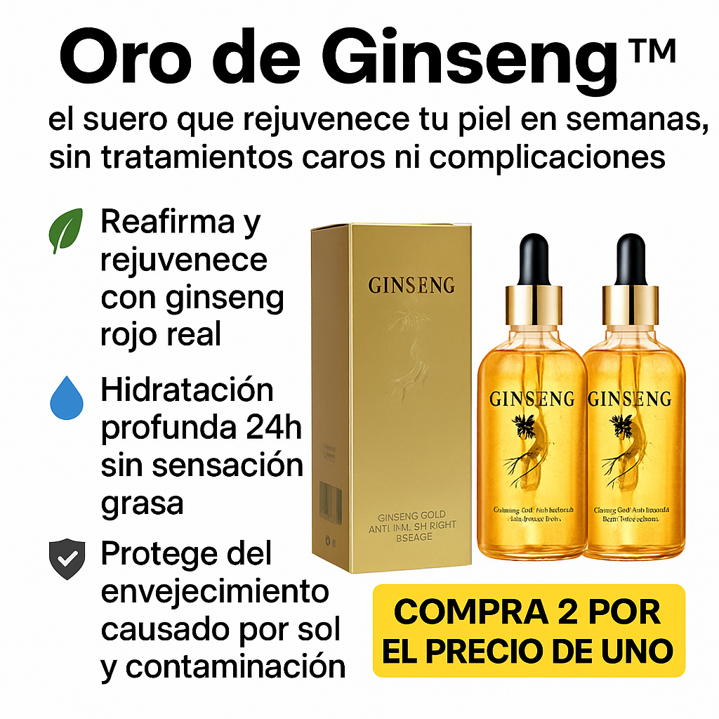 Oro de Ginseng™: el suero que rejuvenece tu piel en semanas, sin tratamientos caros ni complicaciones.