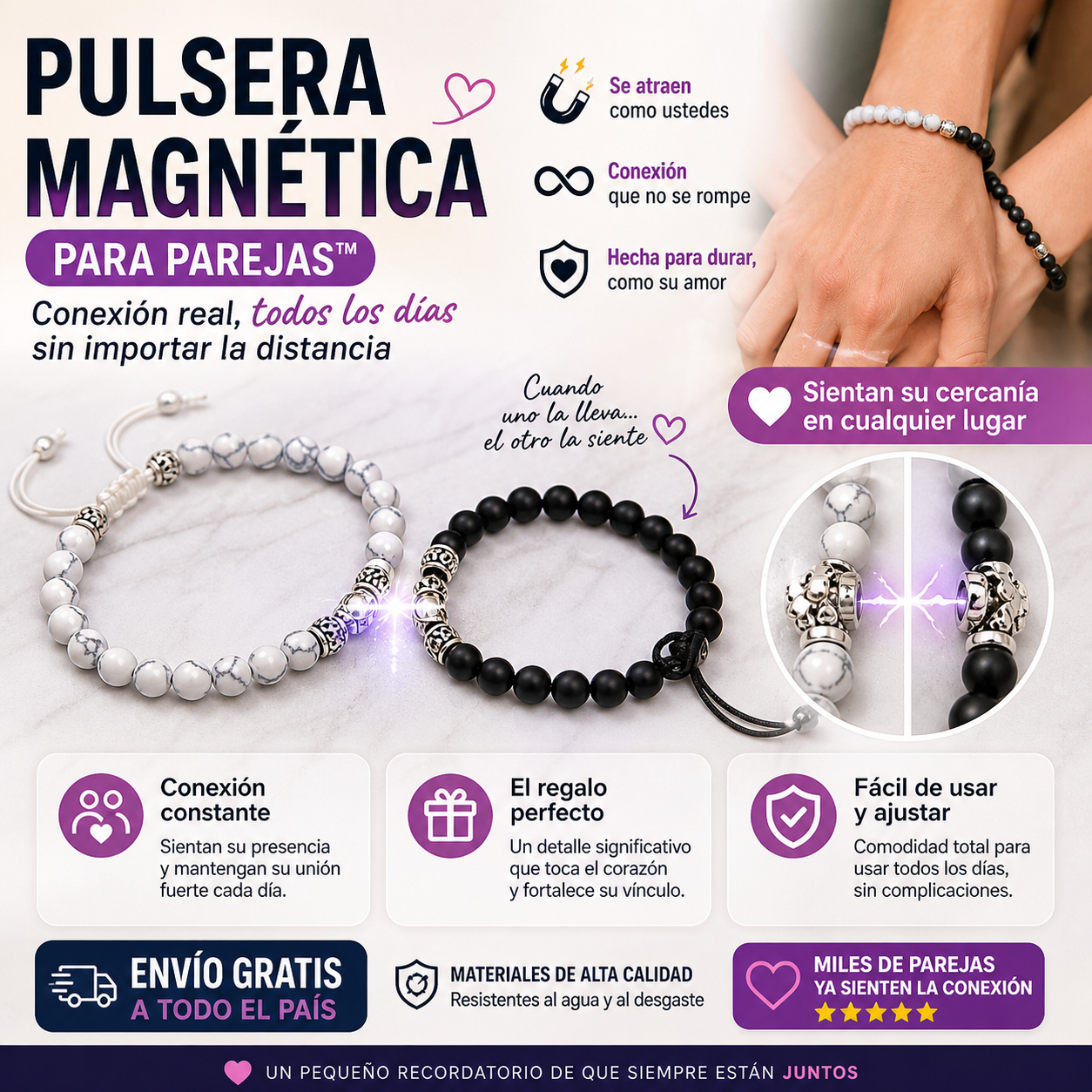 Pulsera magnética para parejas ™ – Regala conexión y complicidad diaria sin esfuerzo