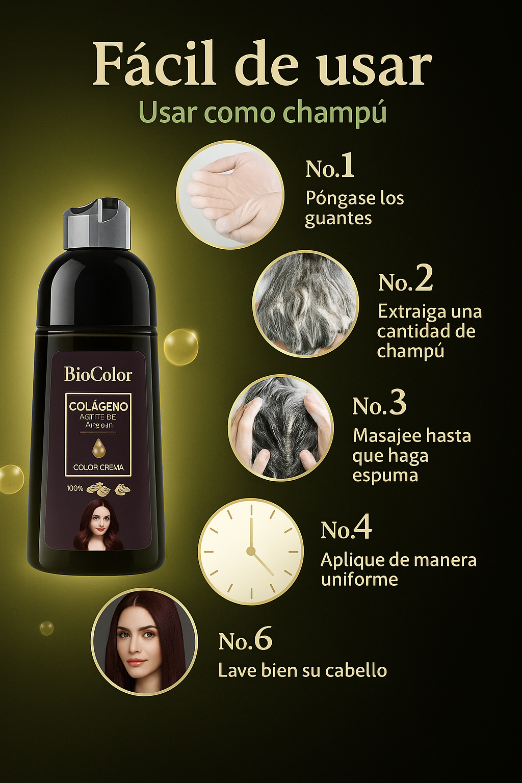 BioColor™ Shampoo Cubre Canas – Natural, Rápido y Efectivo (30% OFF)