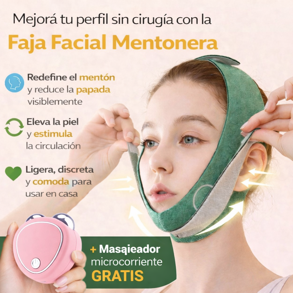 V-liftGlow - Faja Facial saca papada, transforma tu rostro sin cirugías + REGALO GRATIS